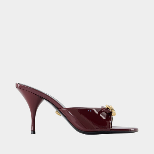 Mules T.85 - Versace - Cuir - Bordeaux
