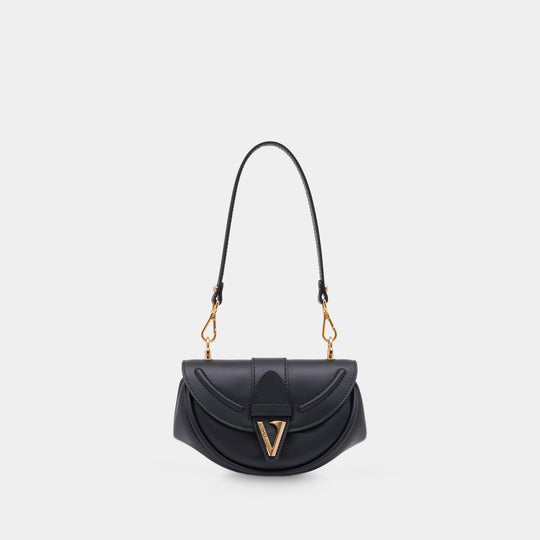 Sac Porté Épaule Virtus Small - Versace - Cuir - Noir