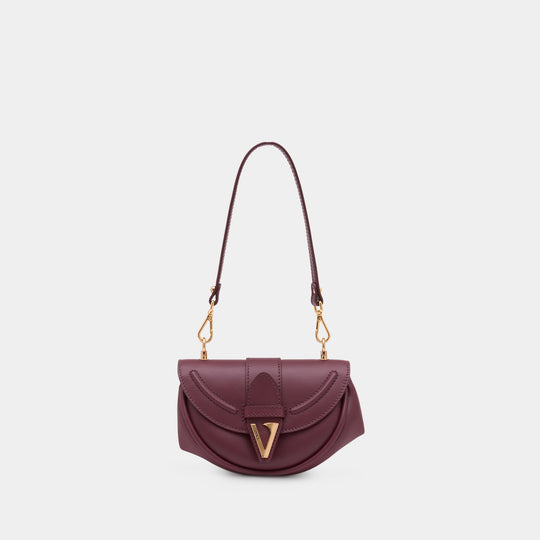 Sac Porté Épaule Virtus Small - Versace - Cuir - Bordeaux
