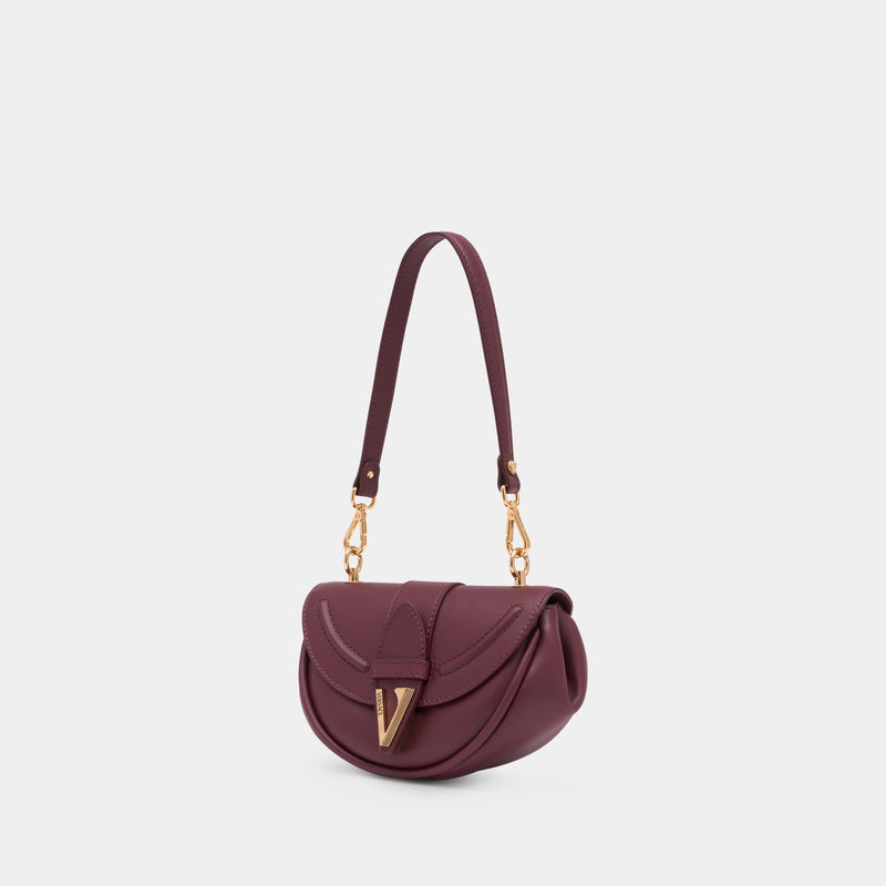 Sac Porté Épaule Virtus Small - Versace - Cuir - Bordeaux