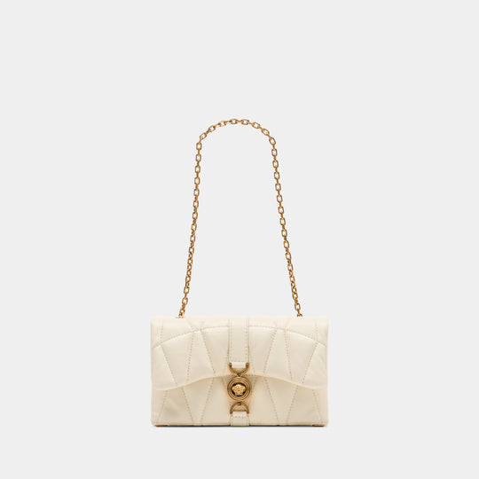 Sac À Bandoulière Kleio Mini - Versace - Cuir - Beige
