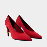 Escarpins T.90 - Versace - Coton - Rouge
