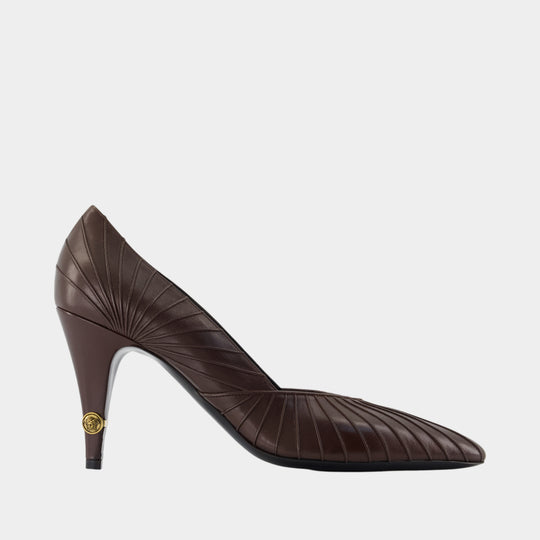 Escarpins T.90 - Versace - Cuir - Marron