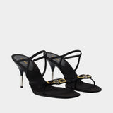 Escarpins Mule T.80 - Versace - Coton - Noir