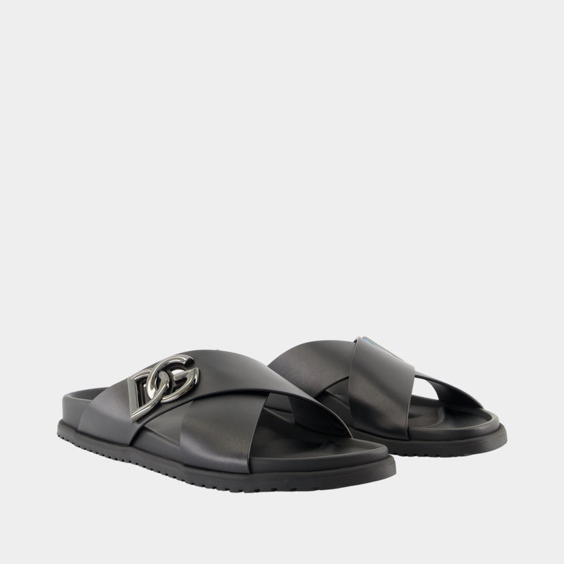 Sandales Casual - Dolce&Gabbana - Cuir - Noir
