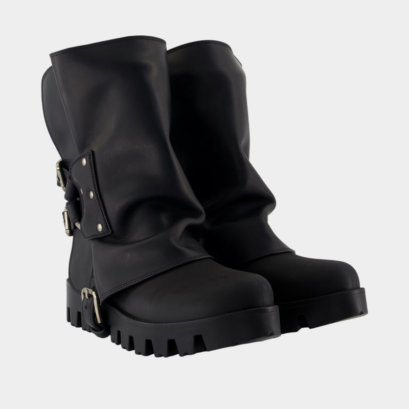 Bottines Stivaletto - Dolce&Gabbana - Cuir - Noir
