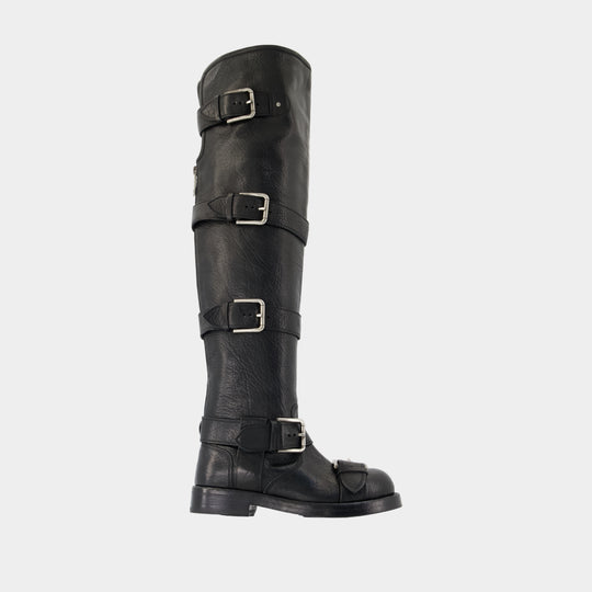 Bottes Stivale - Dolce&Gabbana - Cuir - Noir