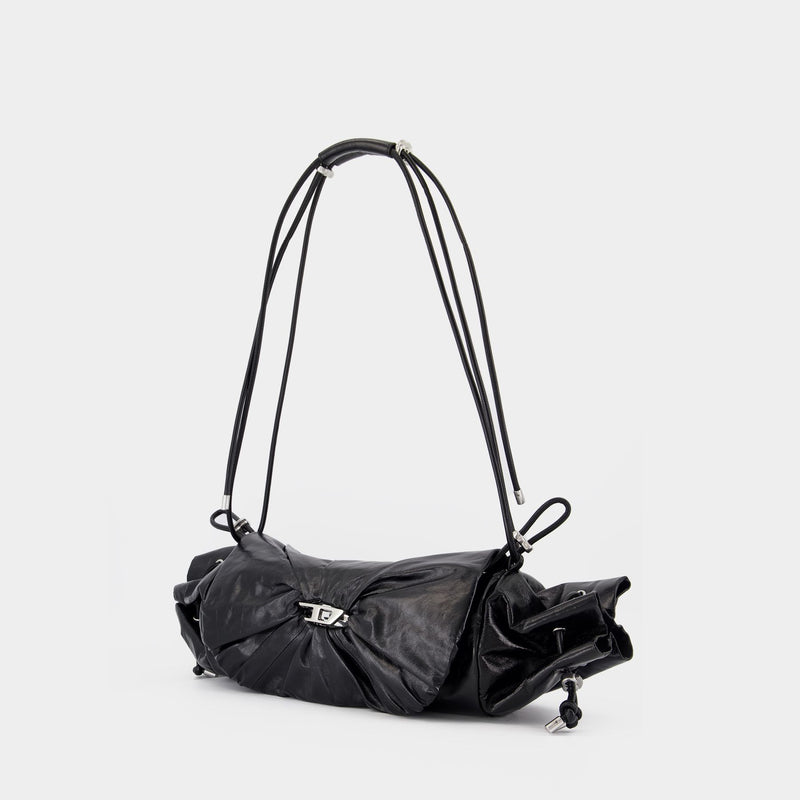 Sac Porté Épaule Scrunch-D Medium - DIESEL - Cuir - Noir