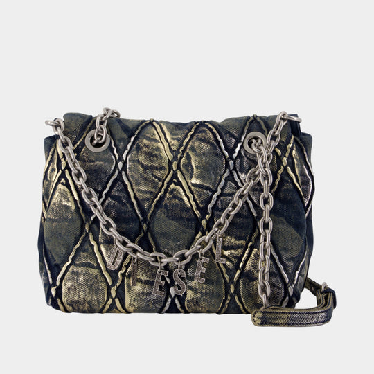 Sac Porté Épaule Charm-D Medium - DIESEL - Coton - Gris
