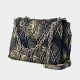Sac Porté Épaule Charm-D Medium - DIESEL - Coton - Gris