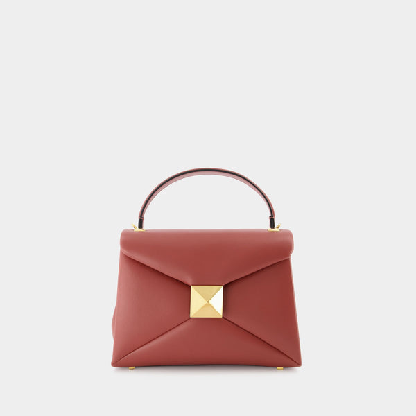 Sac One Stud Small Top Handle en Cuir Marron