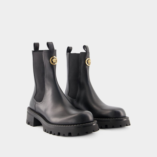 Bottines Alia - Versace - Cuir - Noir