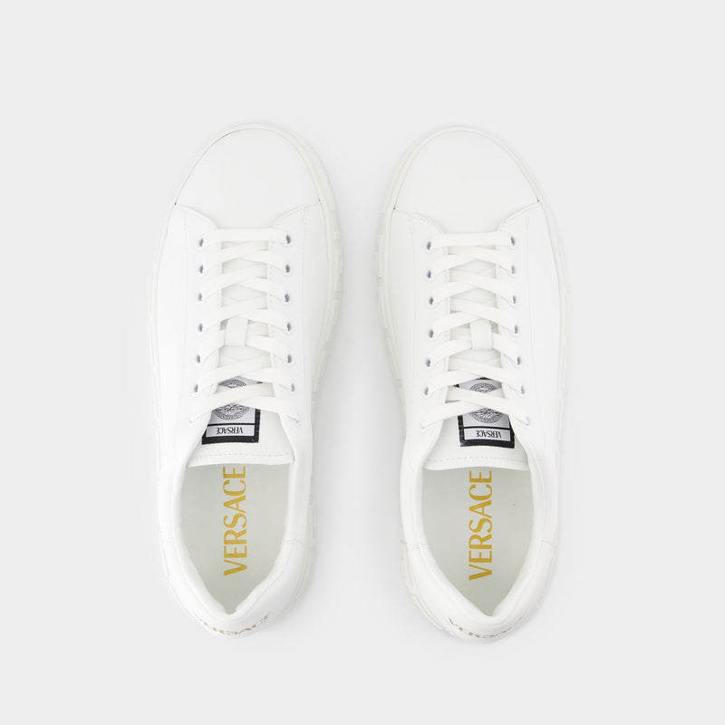 Sneakers - Versace - Cuir - Blanc