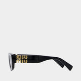 Lunettes De Soleil 0mu B04s - Miu Miu - Acétate - Noir