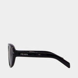 Lunettes De Soleil 0pr C05s - Prada - Acétate - Noir
