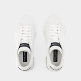 Sneakers Portofino Low-Top - Dolce&Gabbana - Cuir - Blanc