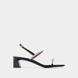 Sandales Valentiine Crystal 45 - Giuseppe Zanotti - Cuir - Noir