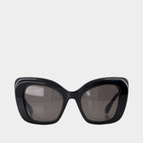 Lunettes De Soleil Bb0503s - Balenciaga - Acétate - Noir