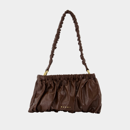 Sac Porté Épaule - Marni - Cuir - Marron