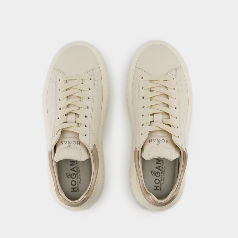 Sneakers H Stripes - Hogan - Cuir - Beige