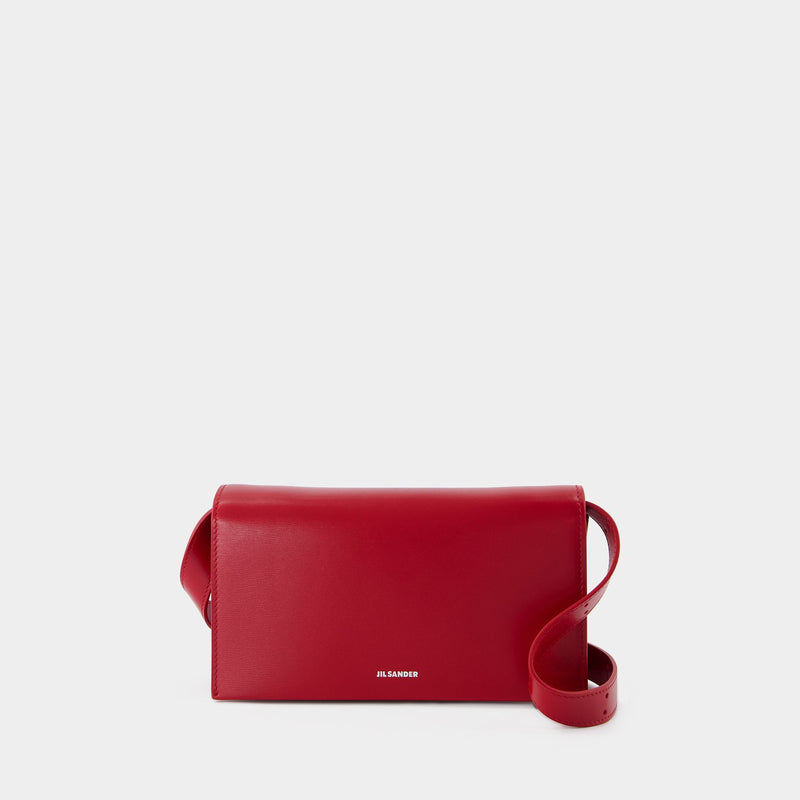 Sac À Bandoulière All Day - Jil Sander - Cuir - Rouge