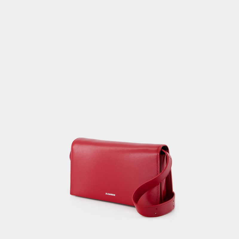 Sac À Bandoulière All Day - Jil Sander - Cuir - Rouge