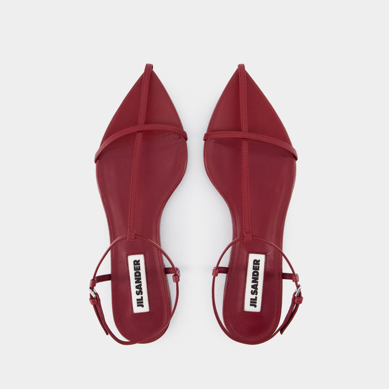 Sandales - Jil Sander - Cuir - Rouge