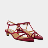 Sandales Cage - Jil Sander - Cuir - Rouge