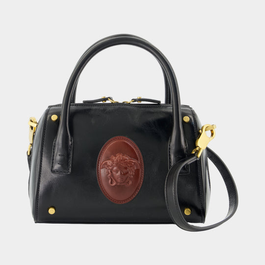 Sac À Bandoulière Small Boston - Versace - Cuir - Noir