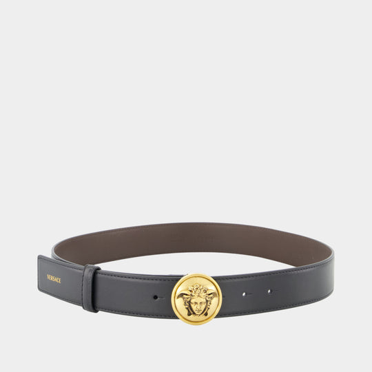 Ceinture H.35 - Versace - Cuir - Noir