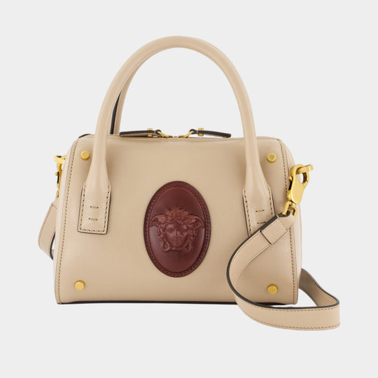 Sac À Bandoulière Small Boston - Versace - Cuir - Ivoire