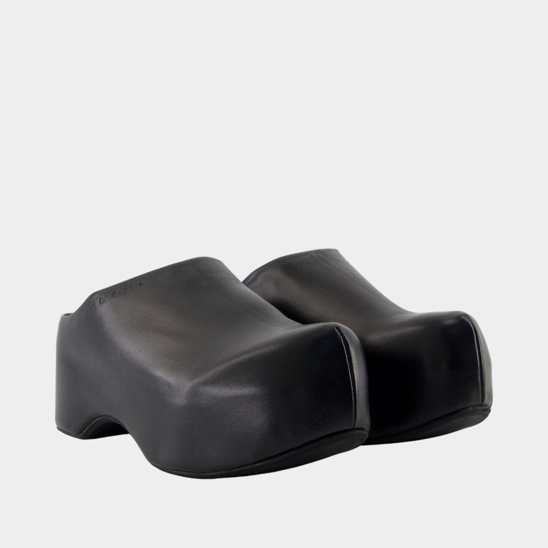 Sandales Sabot - Marni - Cuir - Noir
