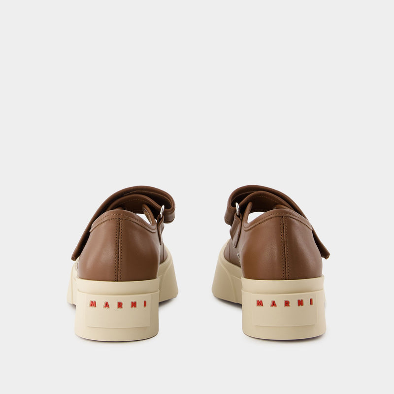 Sneakers Mary Jane - Marni - Cuir - Marron