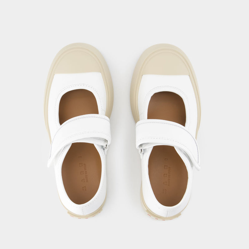 Sneakers Mary Jane - Marni - Cuir - Blanc