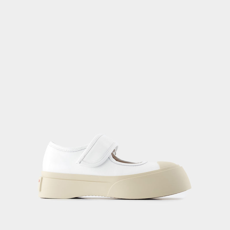 Sneakers Mary Jane - Marni - Cuir - Blanc