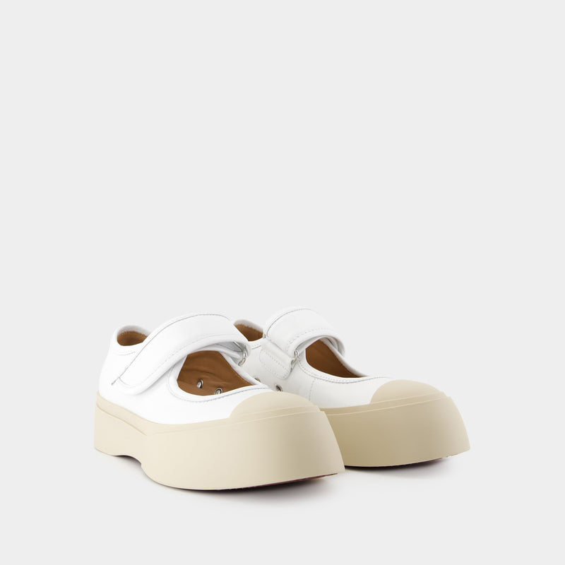 Sneakers Mary Jane - Marni - Cuir - Blanc