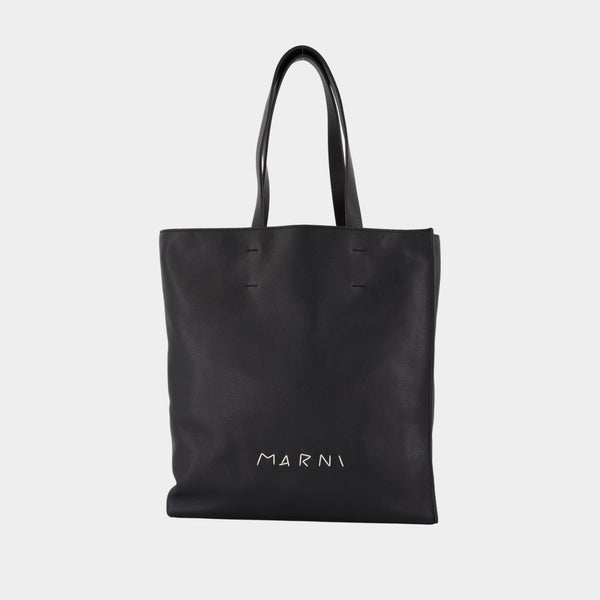 Cabas Museo Soft New Large - Marni - Cuir - Noir