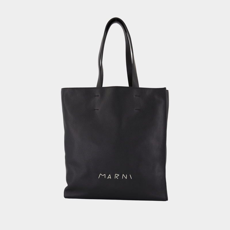 Cabas Museo Soft New Large - Marni - Cuir - Noir