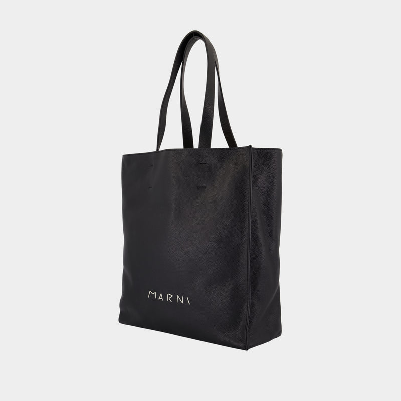 Cabas Museo Soft New Large - Marni - Cuir - Noir