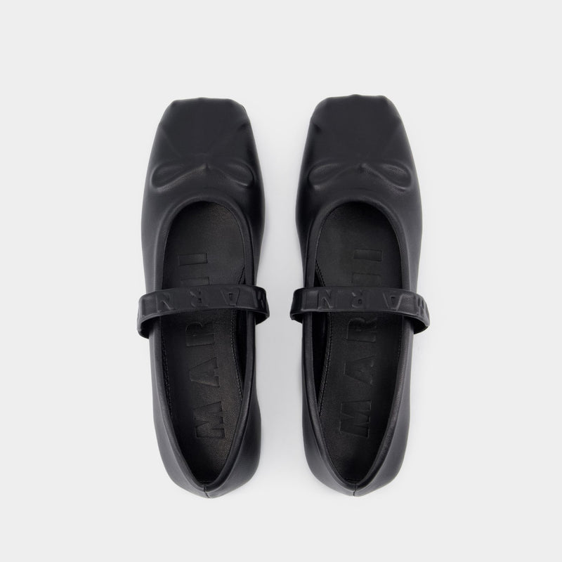 Sneakers Mary Jane - Marni - Cuir - Noir