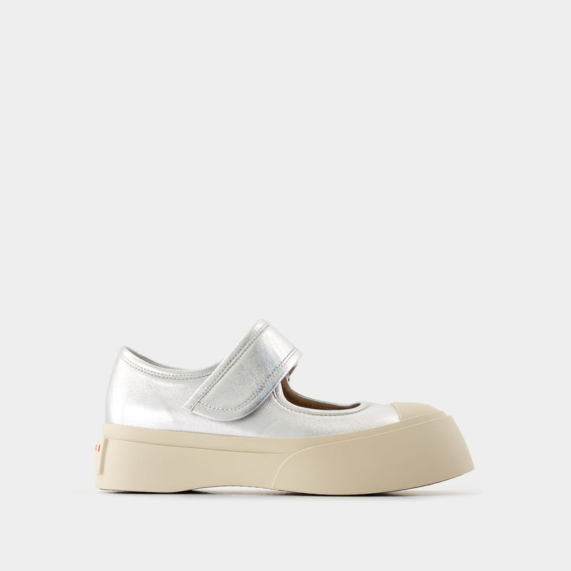 Sneakers Mary Jane - Marni - Cuir - Argenté