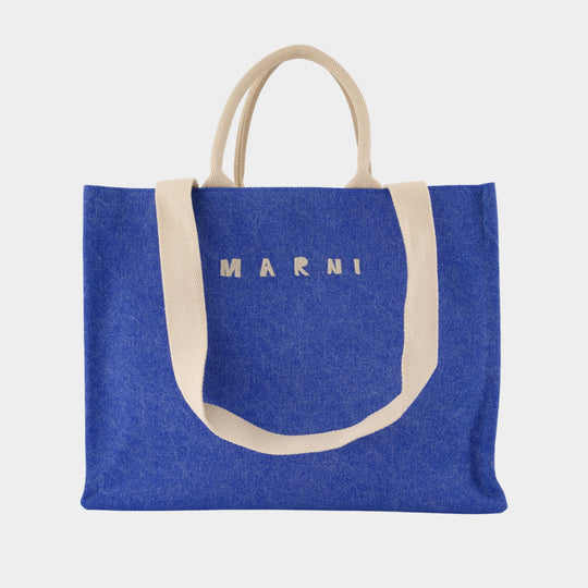 Cabas Large - Marni - Coton - Bleu