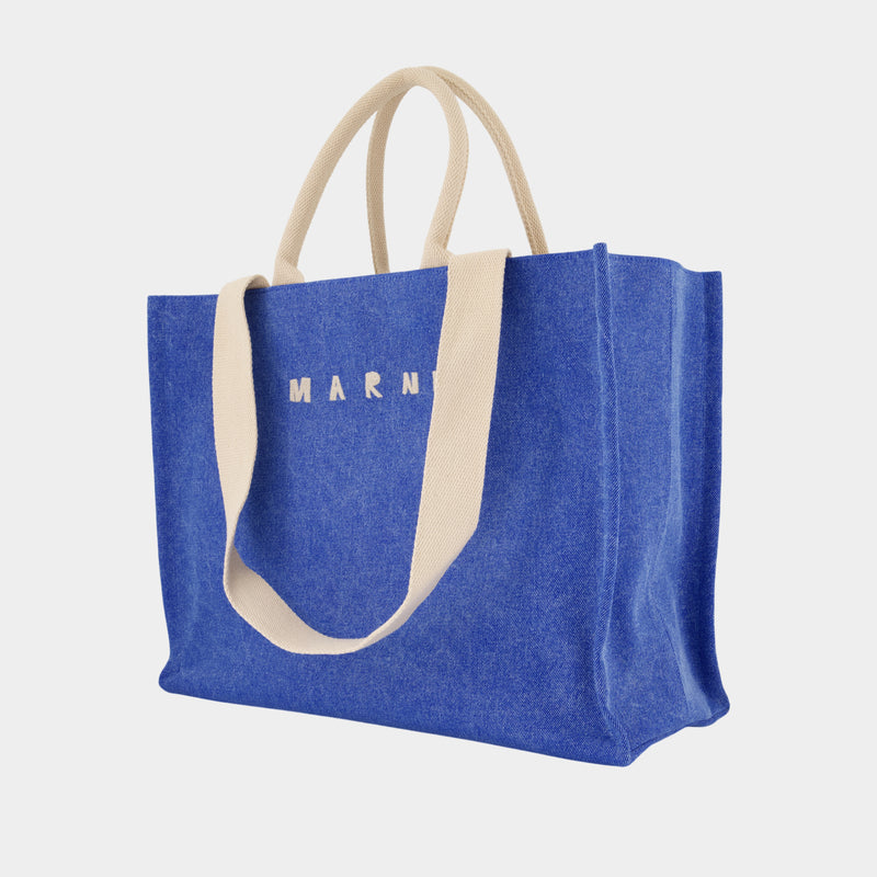 Cabas Large - Marni - Coton - Bleu