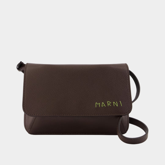 Sac À Bandoulière - Marni - Cuir - Marron