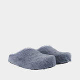 Sandales Fussbett Sabot - Marni - Cuir - Bleu