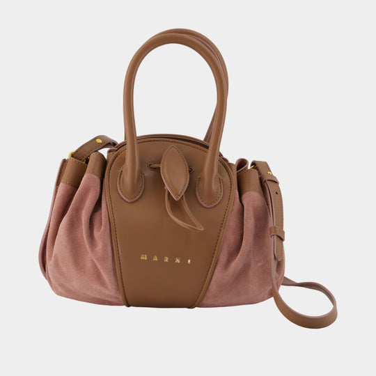 Sac Porté Épaule Tulipea Small - Marni - Cuir - Marron