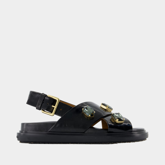 Sandales Fussbett - Marni - Cuir - Noir