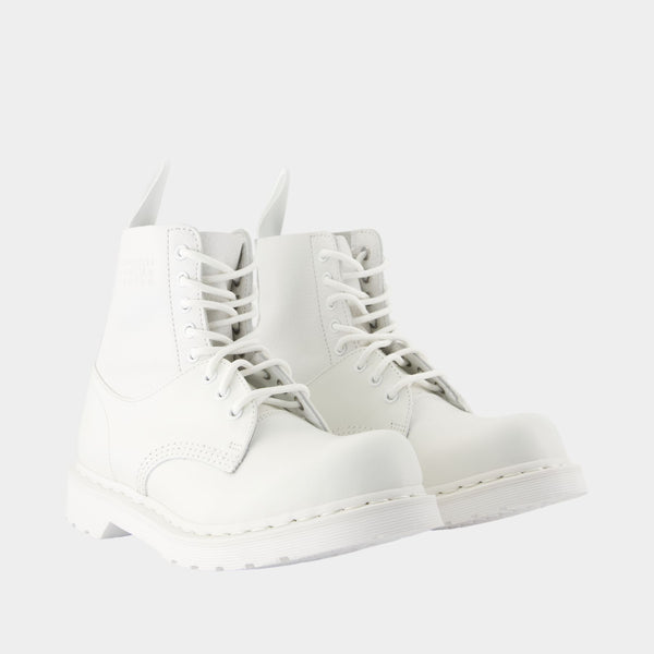 Bottines 1460 8-Eye No Steel Toe - MM6 Maison Margiela x Dr Martens - Cuir - Blanc