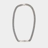 Collier Minimal Logo Id Tag - MM6 Maison Margiela - Métal - Argenté