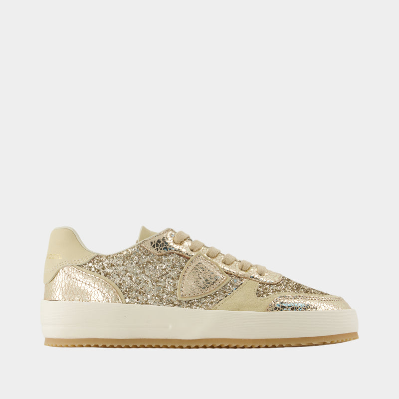 Sneakers Nice Low Woman - Philippe Model - Cuir - Doré